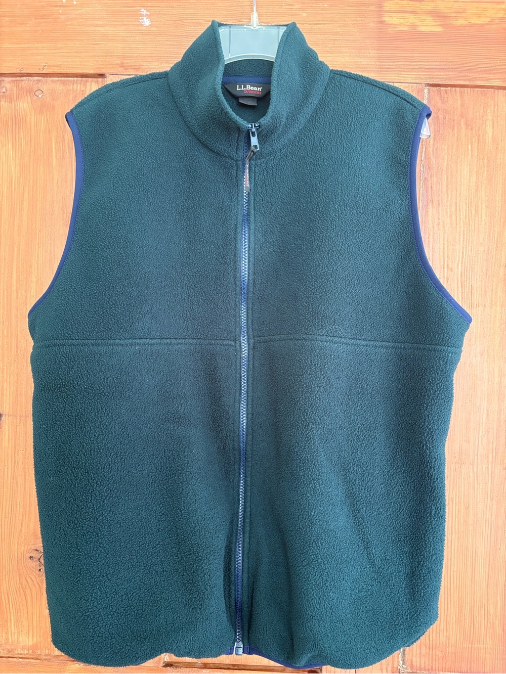 L.L. Bean Forest Green Full-Zip Fleece Vest Size L Mens